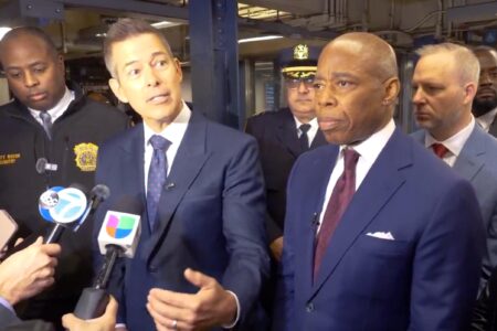 Mayor Adams and Secretary Duffy Join MTA Leaders for Subway Photo-Op