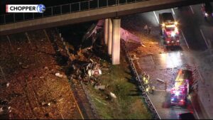 Fatal Truck Crash on NJ Turnpike Extension Leaves Van Mangled on Median