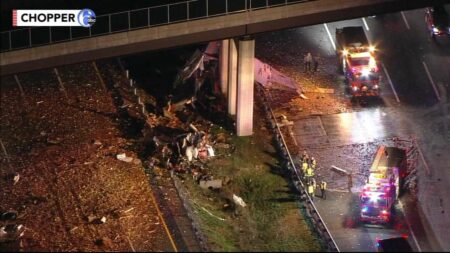 Fatal Truck Crash on NJ Turnpike Extension Leaves Van Mangled on Median
