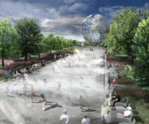 Fountain of the Fairs in Flushing Meadows Corona Park on the fritz, awaiting repairs